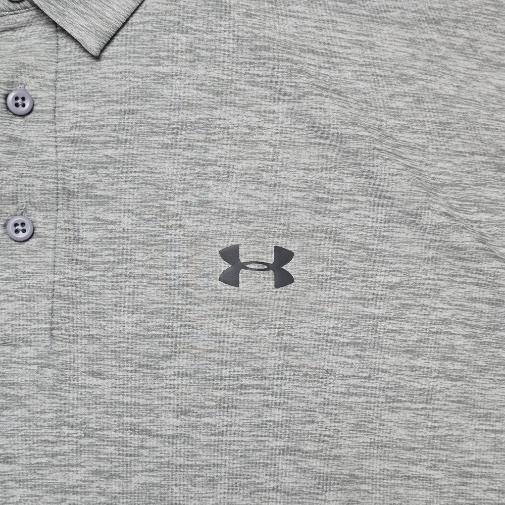 Under Armour Golf Polo Shirt Men's 2XL Loose Gray Short Sleeve Heatgear Tech - Picture 6 of 16